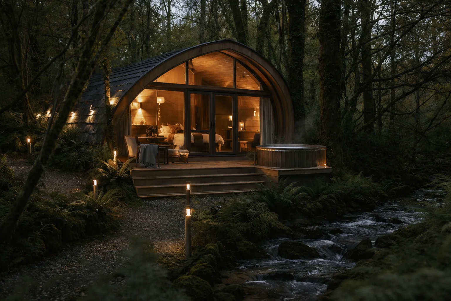 Woodland glamping pod